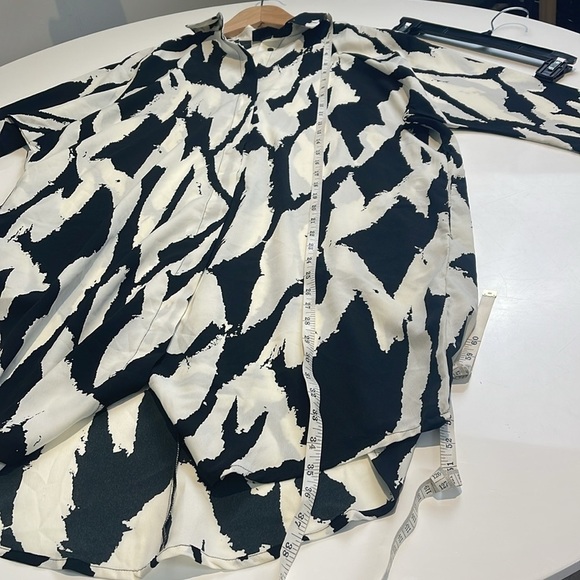 Monki mini shirt dress in black and cream print - Picture 12 of 12